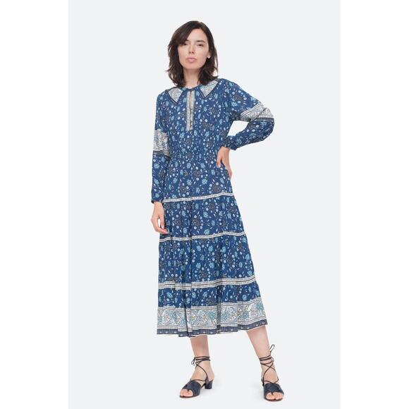 SEA NEW YORK Penelope Paisley Tiered Viscose Midi Dress Net-A-Porter XS $395 - Picture 2 of 12